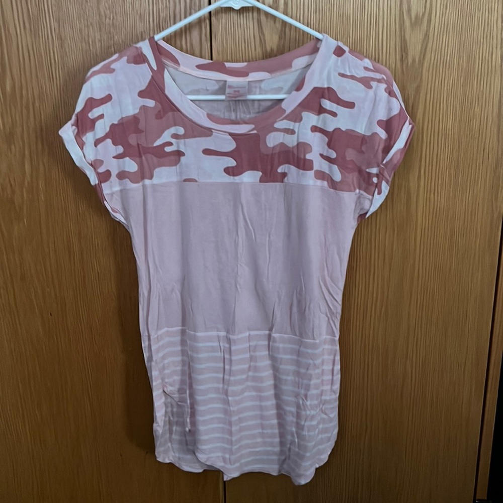 Pink Camo & Striped T-Shirt